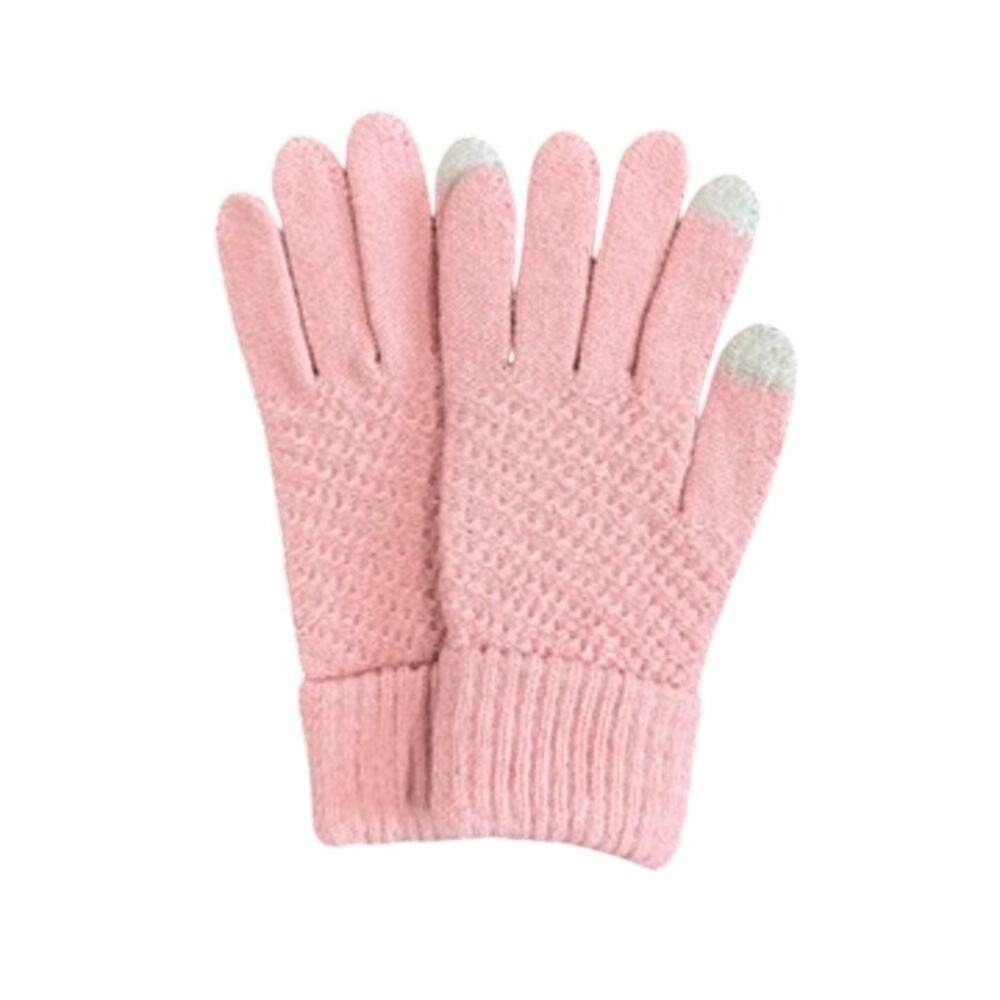 Knitted Tech Friendly Gloves in Pink​